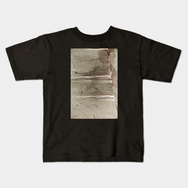 Deep Concrete Wall Crack From Water Damage Kids T-Shirt by textural